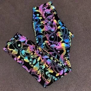 Flex Living Pants Jumpsuits Flex Living Holographic Mushroom Leggings Poshmark